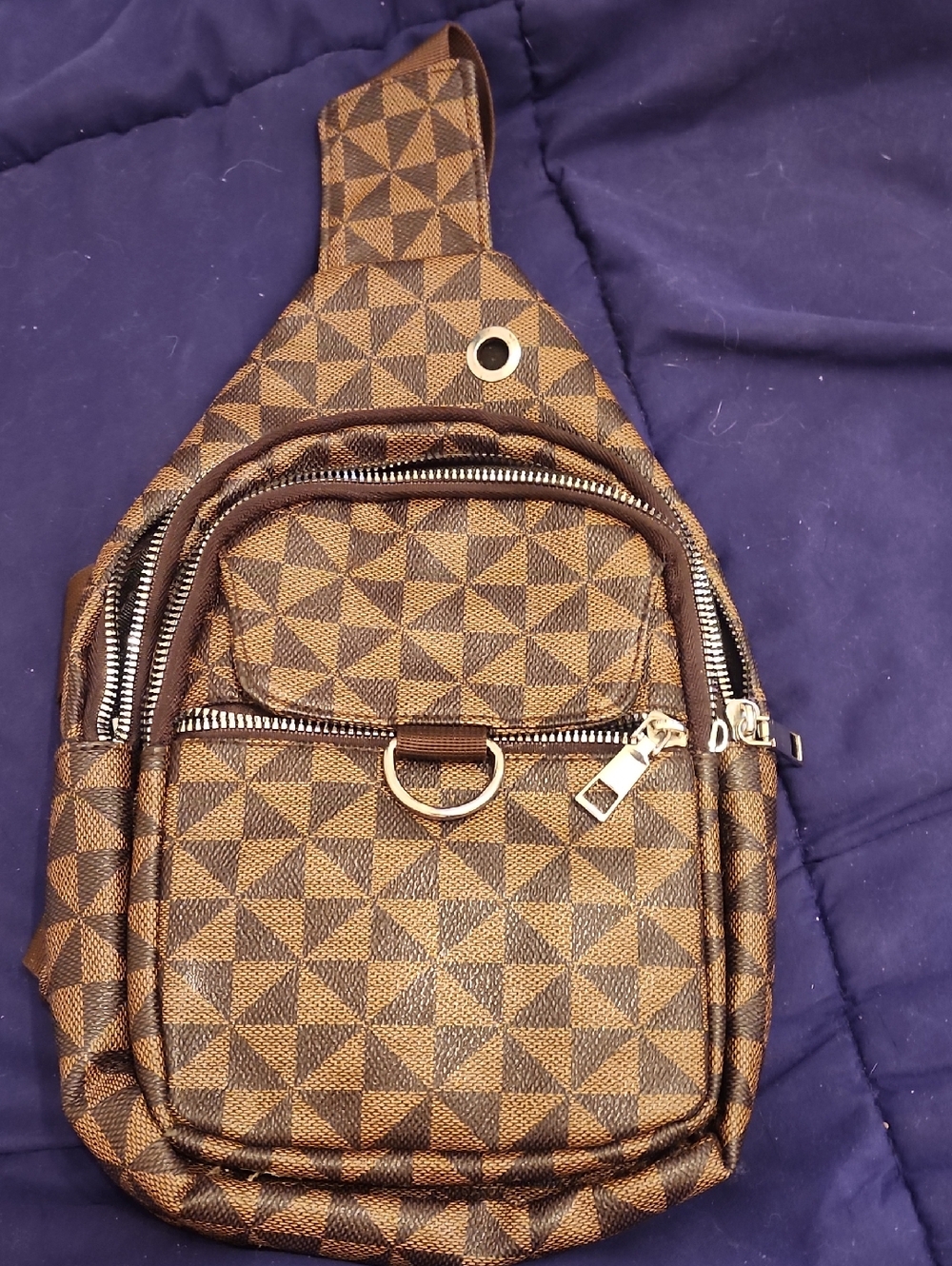 😎Brown Geometric Sling Bag - Men's Crossbody